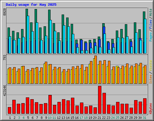 Daily usage for May 2025